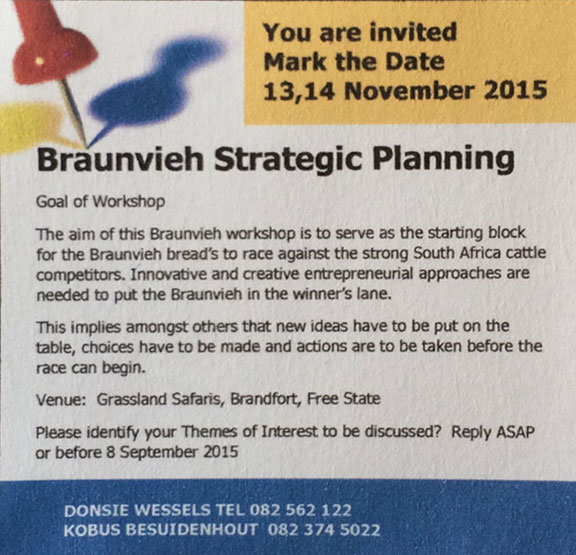 Braunvieh Workshop Invitation